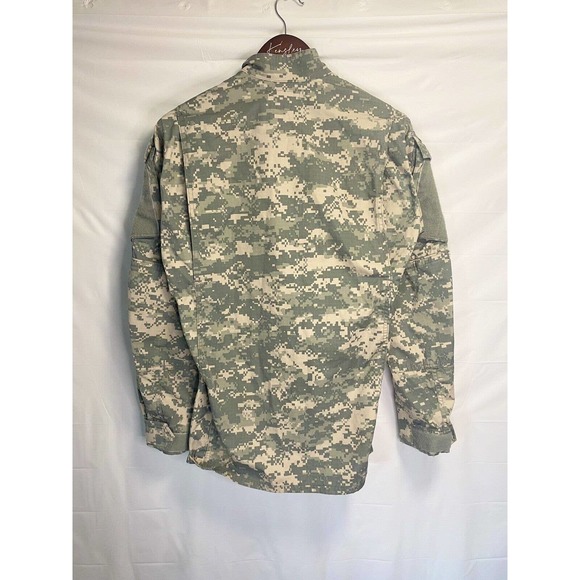 Vintage Camo Army Military Combat Jacket Pixelated‎ Camo Green Size X-Small Long - Picture 2 of 7